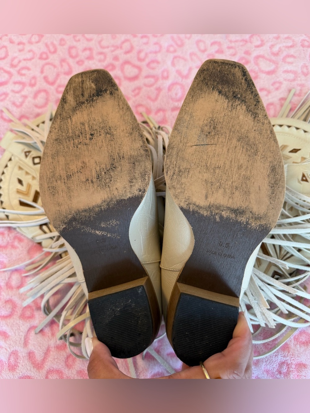 Cowgirl Western Boots Fringe Tassel
Chunky High Heels Mid Calf
Slip On Women’s - Picture 10 of 12